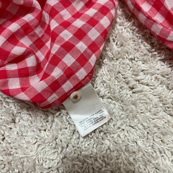 Anthropologie Holding Horses Red Gingham V-Neck Country Western Chic Devon Top - Picture 5 of 6